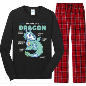 Anatomy Of A Dragon, Funny Dragon Shirt Boys Long Sleeve Pajama Set