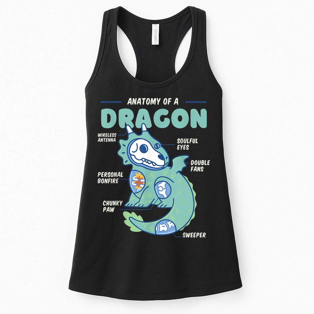 Anatomy Of A Dragon, Funny Dragon Shirt Boys Womens Tank Top