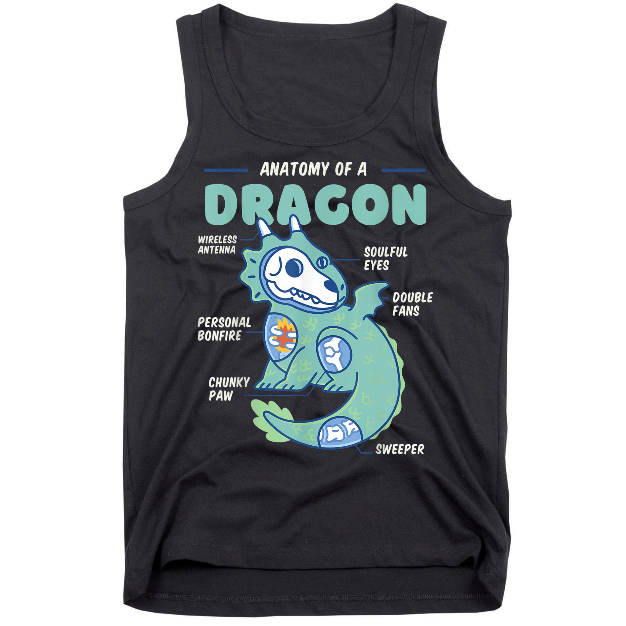 Anatomy Of A Dragon, Funny Dragon Shirt Boys Tank Top