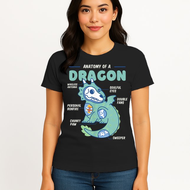 Anatomy Of A Dragon, Funny Dragon Shirt Boys Womens T-Shirt