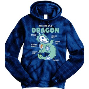 Anatomy Of A Dragon, Funny Dragon Shirt Boys Tie Dye Hoodie