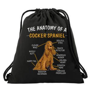 Anatomy Of A Cocker Spaniel For Dog Lovers Drawstring Bag