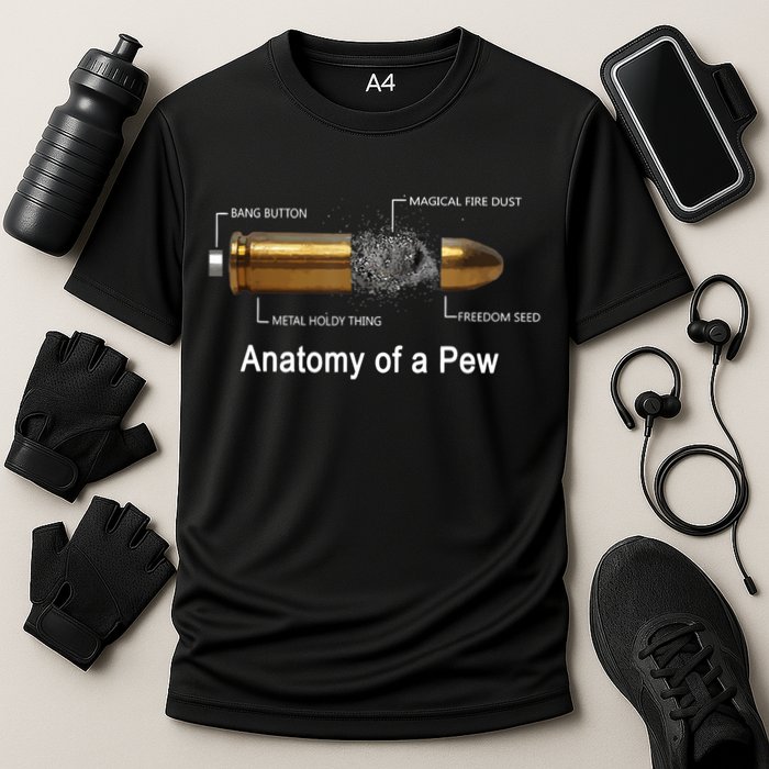 Anatomy Of A Pew Labeled Gift Cooling Performance Crew T-Shirt
