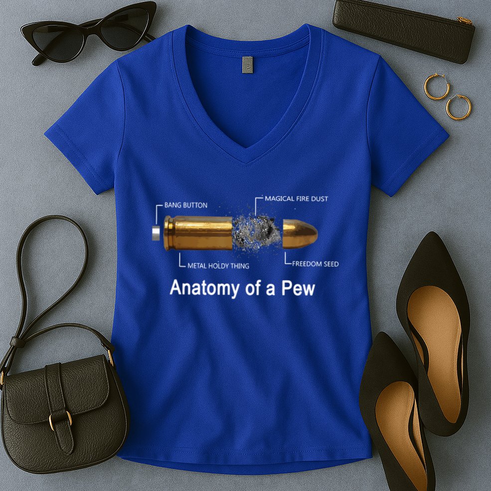 Anatomy Of A Pew Labeled Gift Women's V-Neck T-Shirt