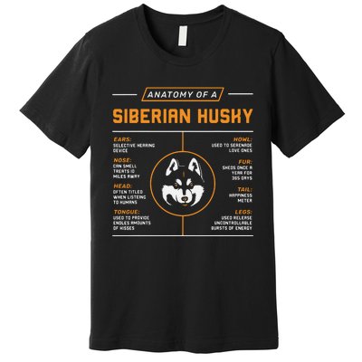 Anatomy Of A Husky Siberian Dog Owner Premium T-Shirt