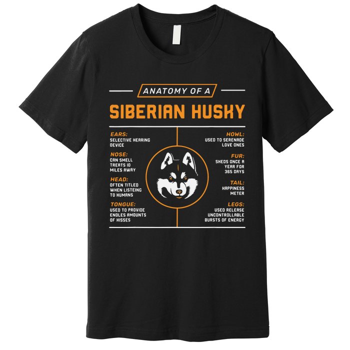 Anatomy Of A Husky Siberian Dog Owner Premium T-Shirt