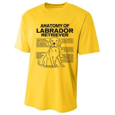 Anatomy Of A Labrador Retriever Funny Dog Owner Gifts Performance Sprint T-Shirt