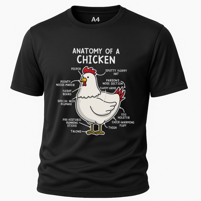 Anatomy Of A Chicken Country Farm Cooling Performance Crew T-Shirt