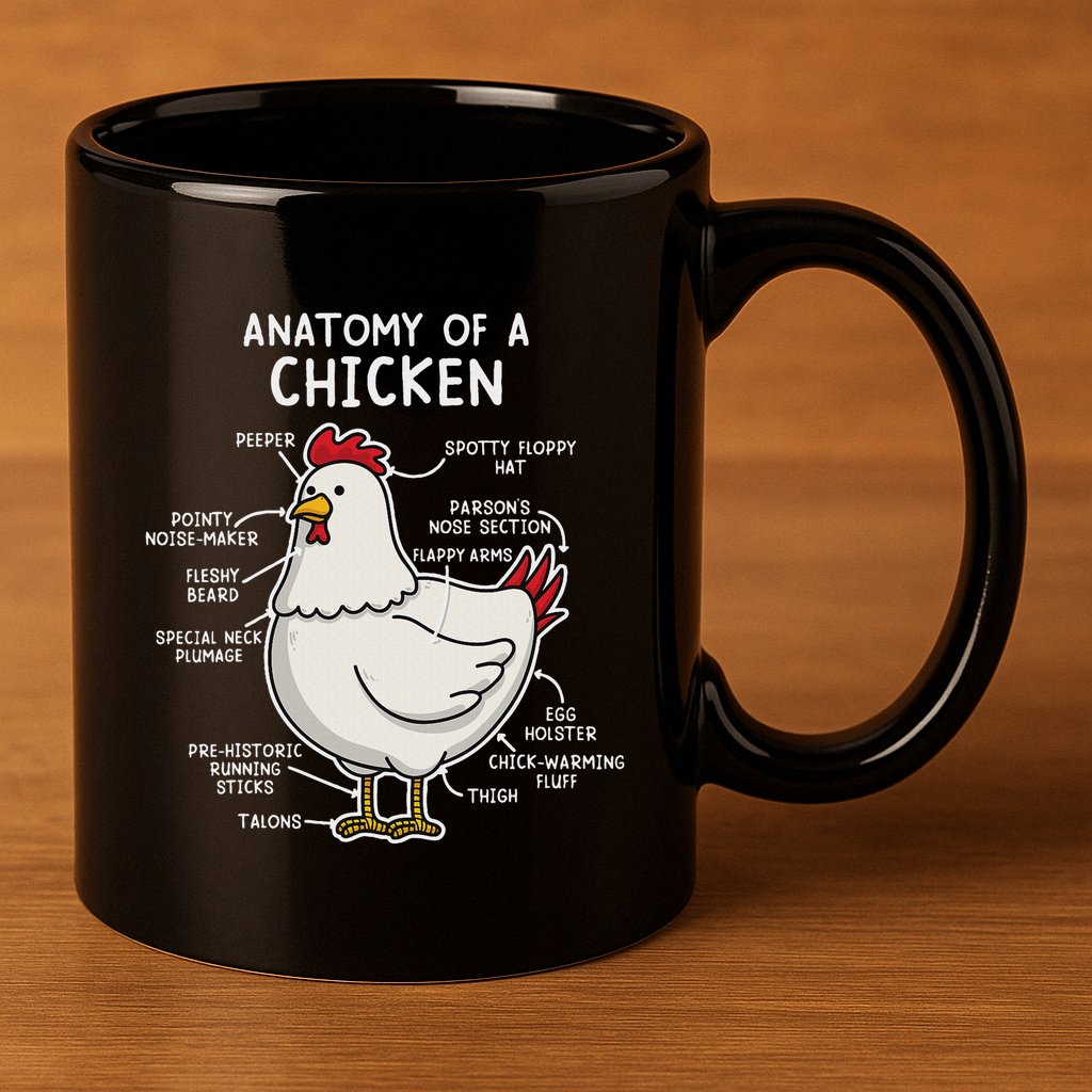 Anatomy Of A Chicken Country Farm 11oz C Handle Ceramic Mug