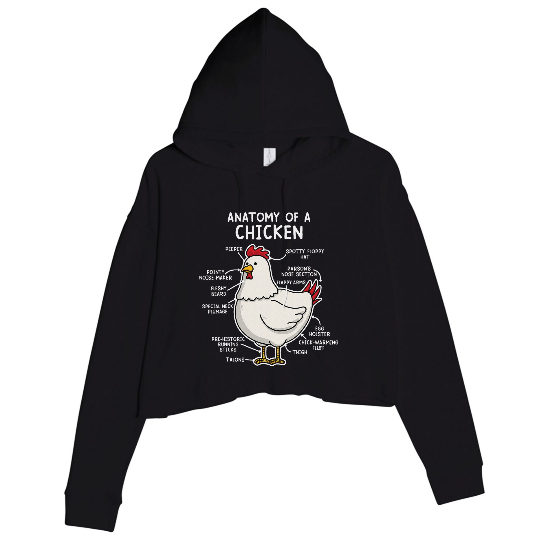 Anatomy Of A Chicken Country Farm Crop Fleece Hoodie