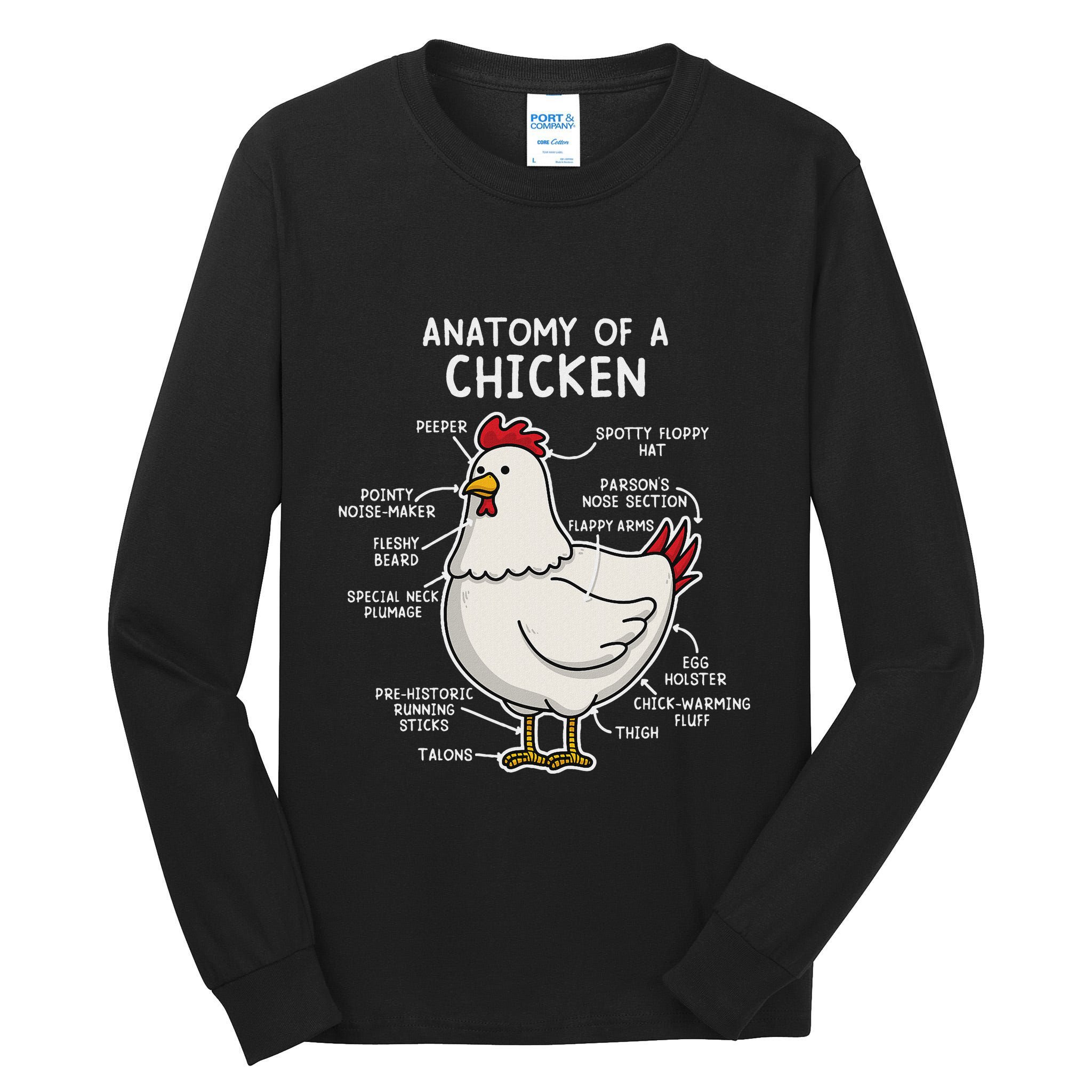 Anatomy Of A Chicken Country Farm Tall Long Sleeve T-Shirt