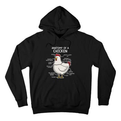 Anatomy Of A Chicken Country Farm Tall Hoodie