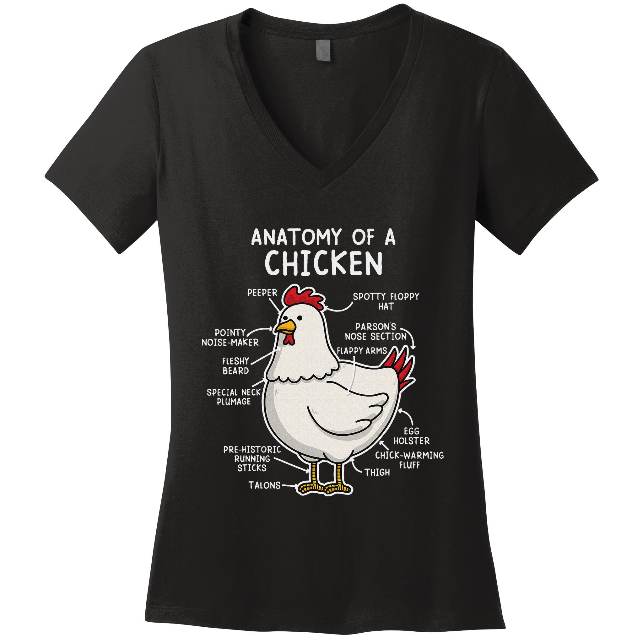 Anatomy Of A Chicken Country Farm Women's V-Neck T-Shirt