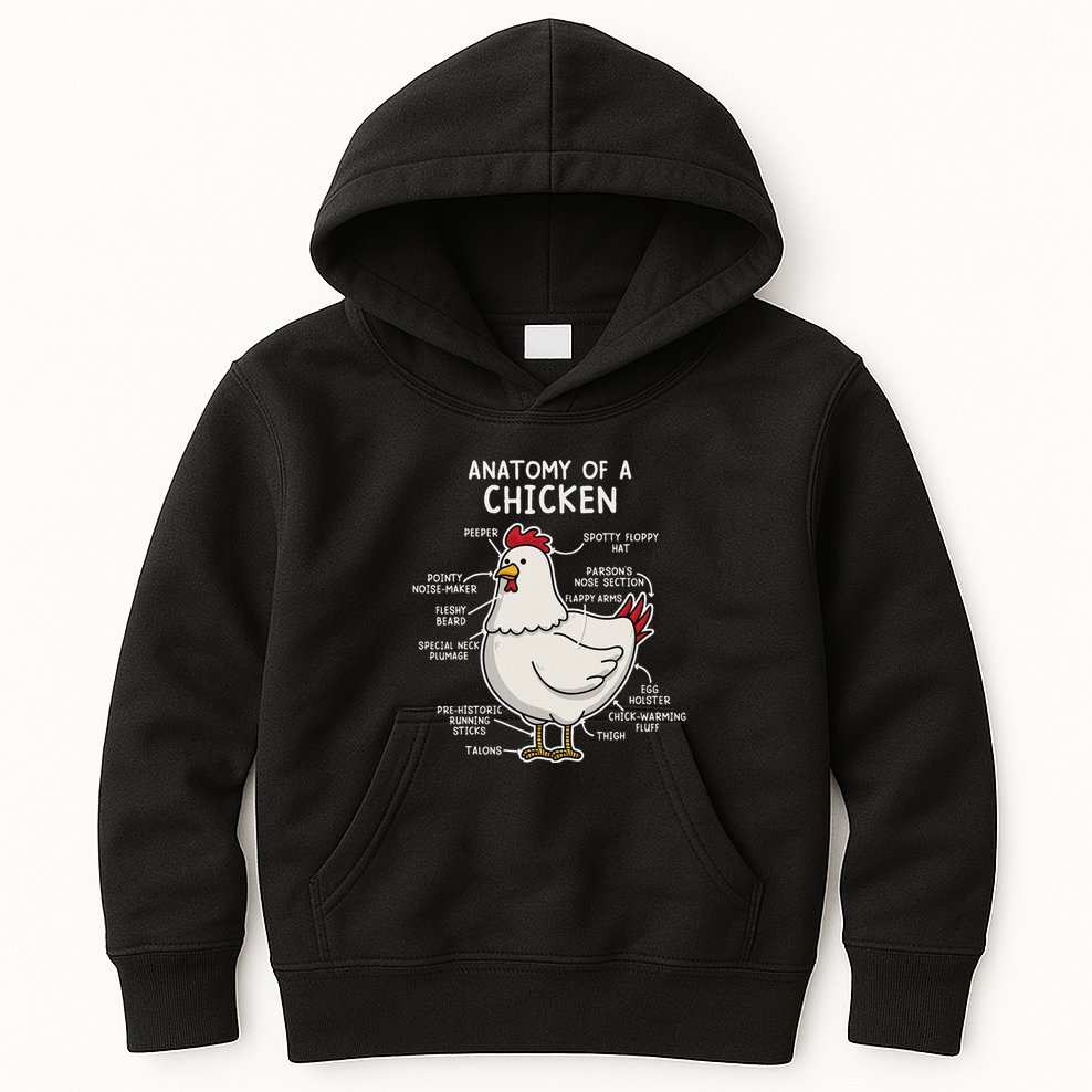 Anatomy Of A Chicken Country Farm Kids Hoodie