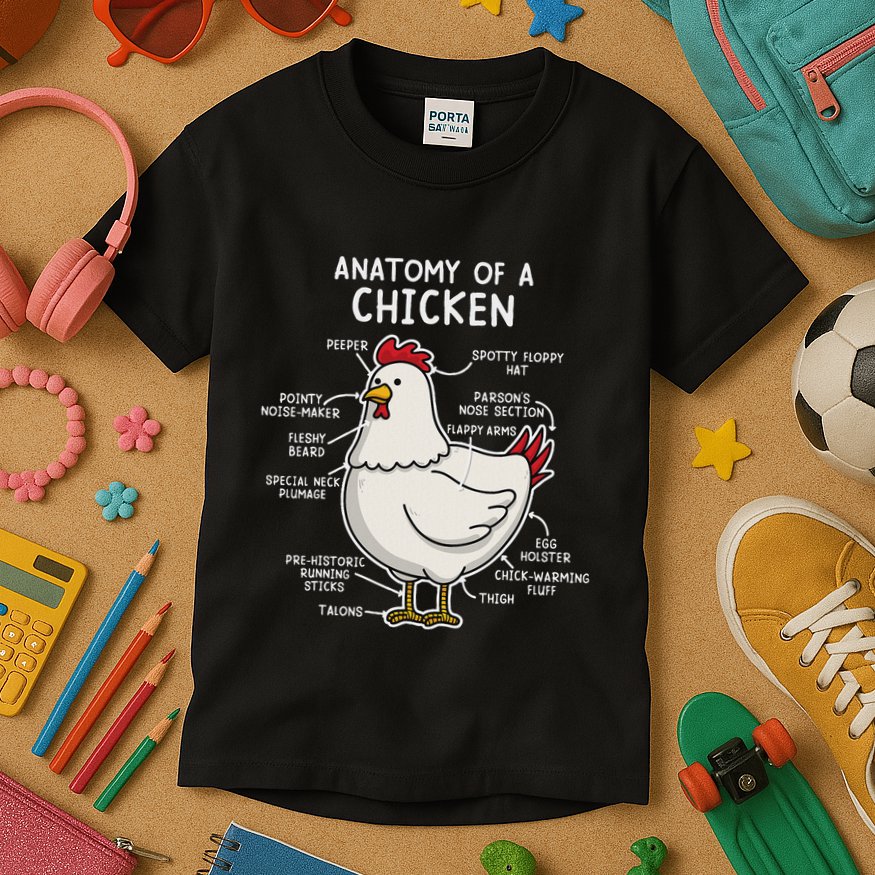 Anatomy Of A Chicken Country Farm Kids T-Shirt