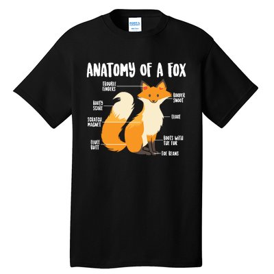 Anatomy Of A Fox | Cute Sweet Carnivore Funny Animal Gift Tall T-Shirt