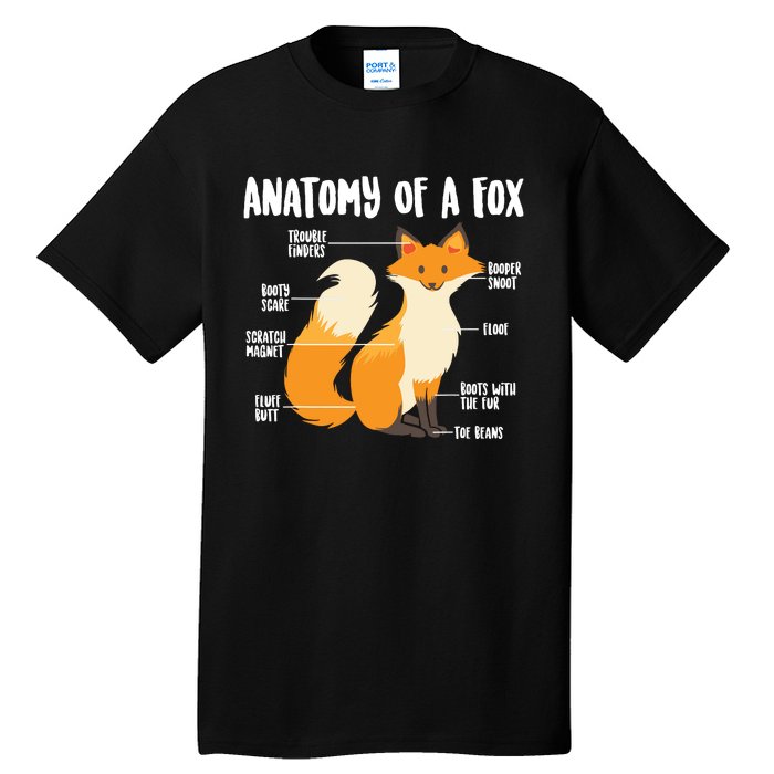 Anatomy Of A Fox | Cute Sweet Carnivore Funny Animal Gift Tall T-Shirt