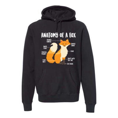 Anatomy Of A Fox | Cute Sweet Carnivore Funny Animal Gift Premium Hoodie