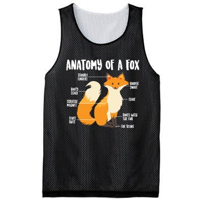 Anatomy Of A Fox | Cute Sweet Carnivore Funny Animal Gift Mesh Reversible Basketball Jersey Tank