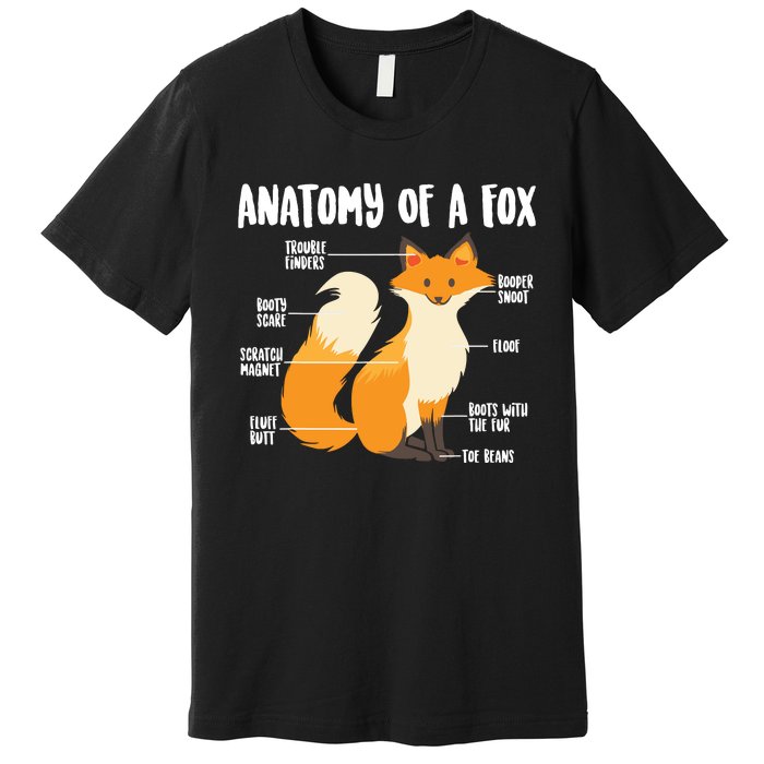 Anatomy Of A Fox | Cute Sweet Carnivore Funny Animal Gift Premium T-Shirt