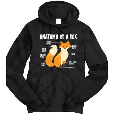 Anatomy Of A Fox | Cute Sweet Carnivore Funny Animal Gift Tie Dye Hoodie