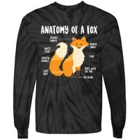 Anatomy Of A Fox | Cute Sweet Carnivore Funny Animal Gift Tie-Dye Long Sleeve Shirt