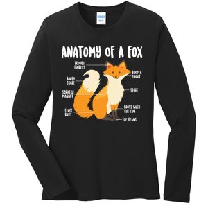 Anatomy Of A Fox | Cute Sweet Carnivore Funny Animal Gift Ladies Long Sleeve Shirt