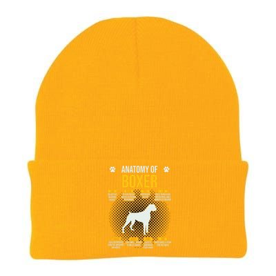 Anatomy Of Boxer Dog Lover Funny Knit Cap Winter Beanie