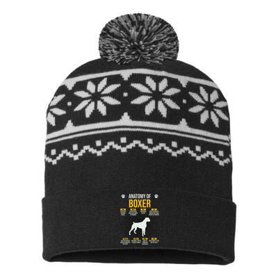 Anatomy Of Boxer Dog Lover Funny USA-Made Snowflake Beanie