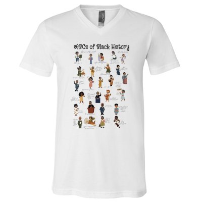 ABCs Of Black History Month Pride African American Teacher V-Neck T-Shirt