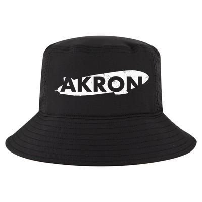 Akron Ohio Blimp Over Summit County Vintage Distressed Style Cool Comfort Performance Bucket Hat