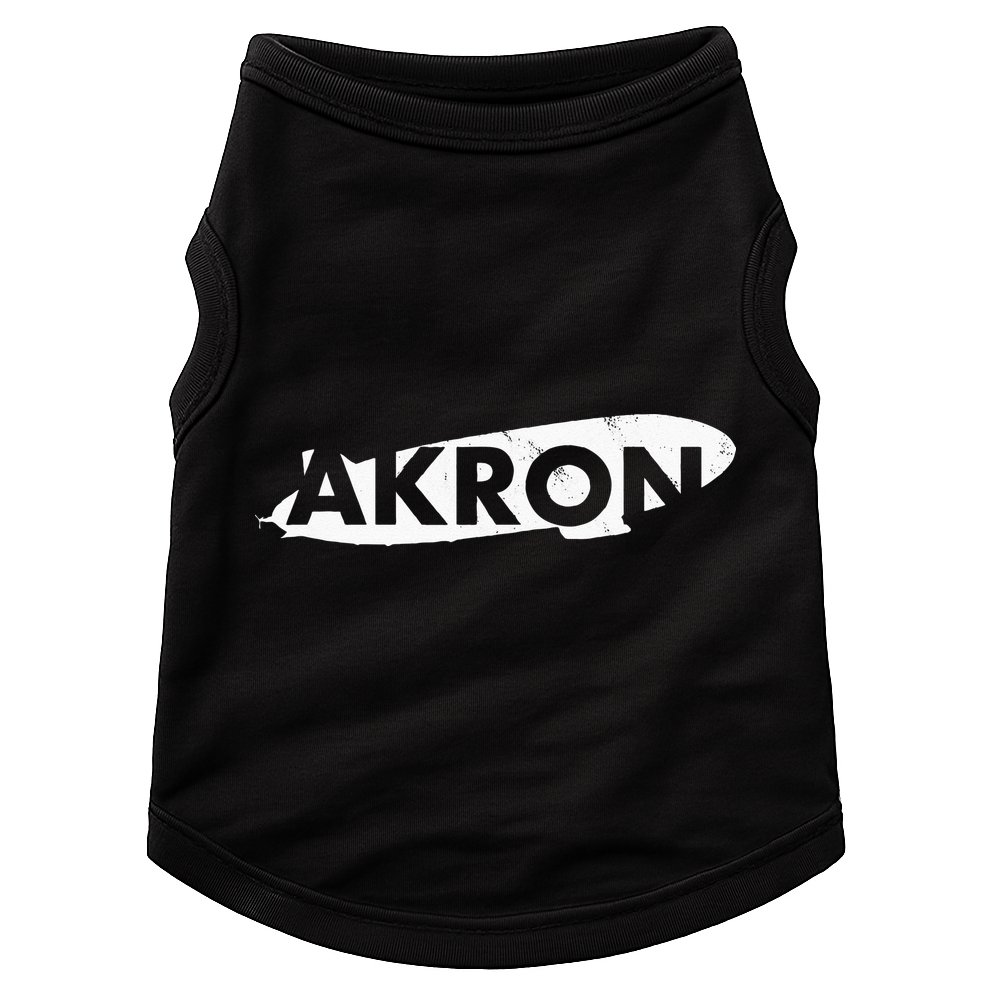 Akron Ohio Blimp Over Summit County Vintage Distressed Style Doggie Tank
