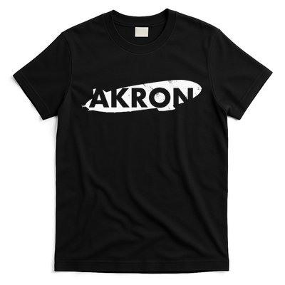 Akron Ohio Blimp Over Summit County Vintage Distressed Style T-Shirt