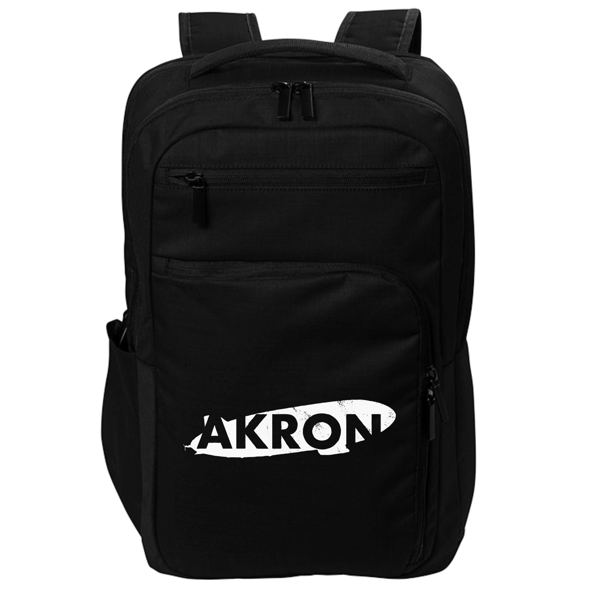 Akron Ohio Blimp Over Summit County Vintage Distressed Style Impact Tech Backpack