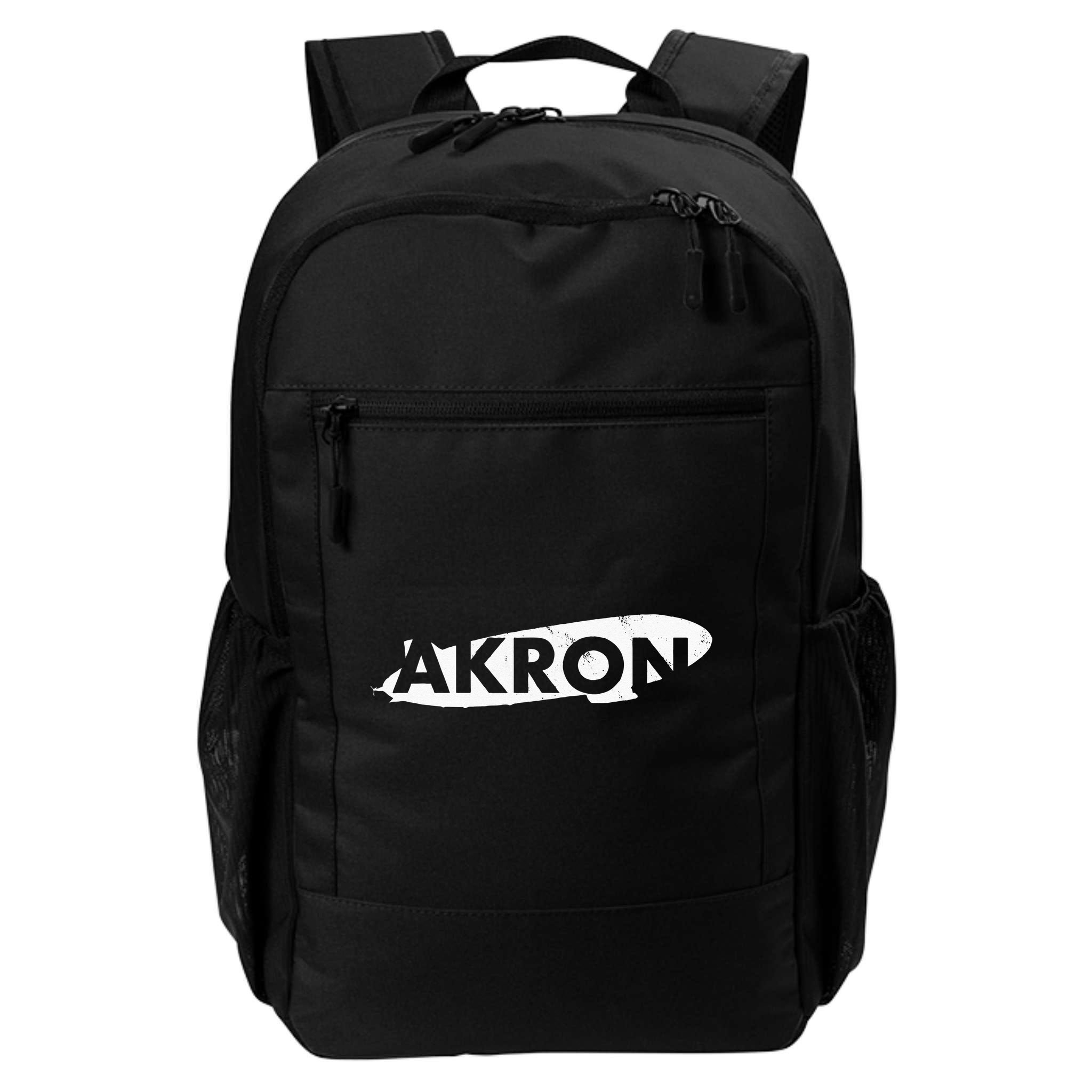 Akron Ohio Blimp Over Summit County Vintage Distressed Style Backpack
