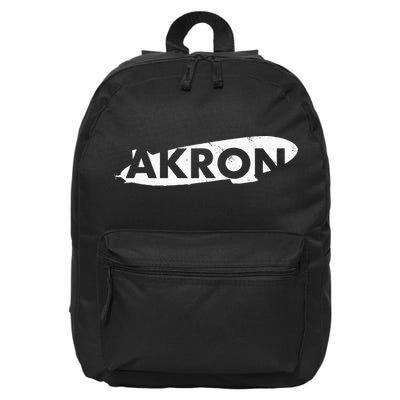 Akron Ohio Blimp Over Summit County Vintage Distressed Style 16 in Basic Backpack