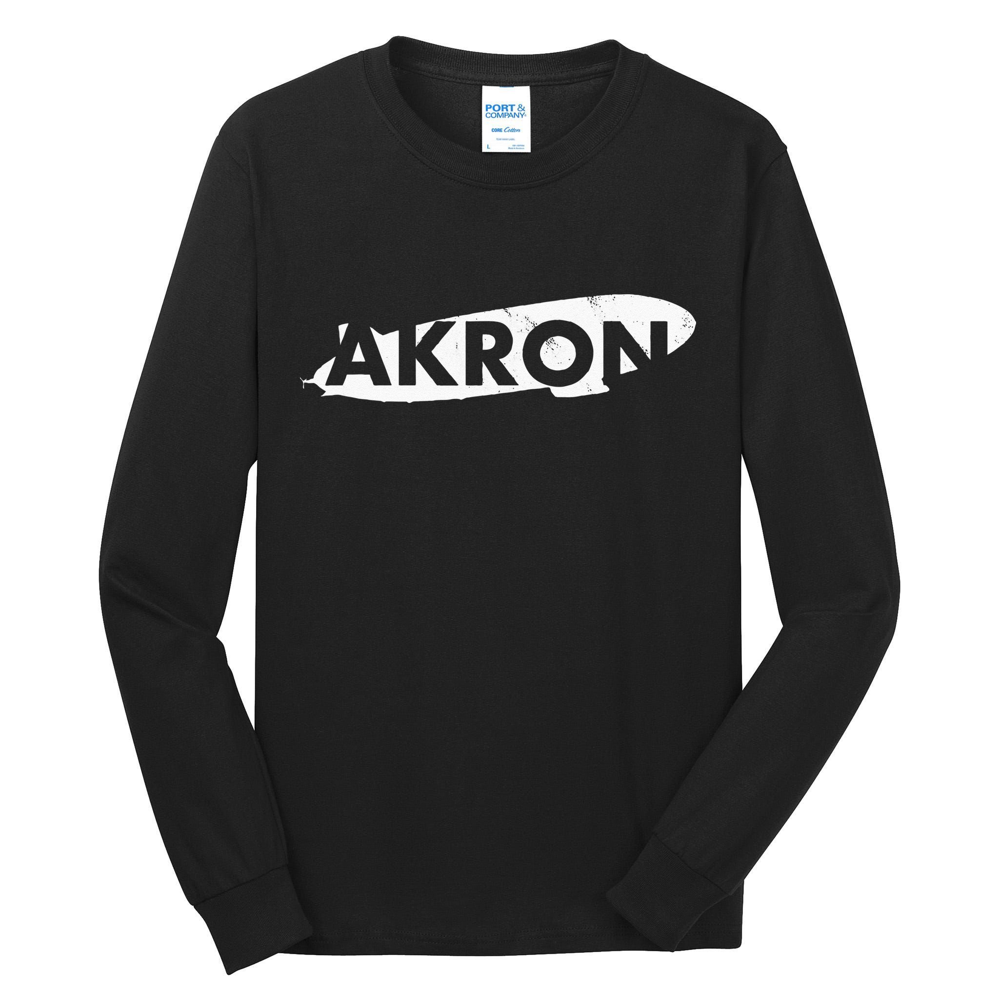 Akron Ohio Blimp Over Summit County Vintage Distressed Style Tall Long Sleeve T-Shirt