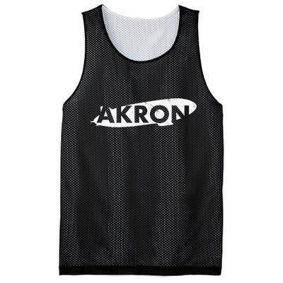 Akron Ohio Blimp Over Summit County Vintage Distressed Style Mesh Reversible Basketball Jersey Tank