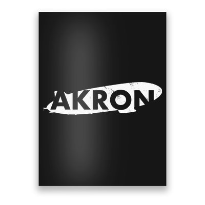 Akron Ohio Blimp Over Summit County Vintage Distressed Style Poster