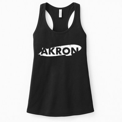 Akron Ohio Blimp Over Summit County Vintage Distressed Style Womens Tank Top