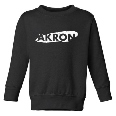 Akron Ohio Blimp Over Summit County Vintage Distressed Style Toddler Sweatshirt