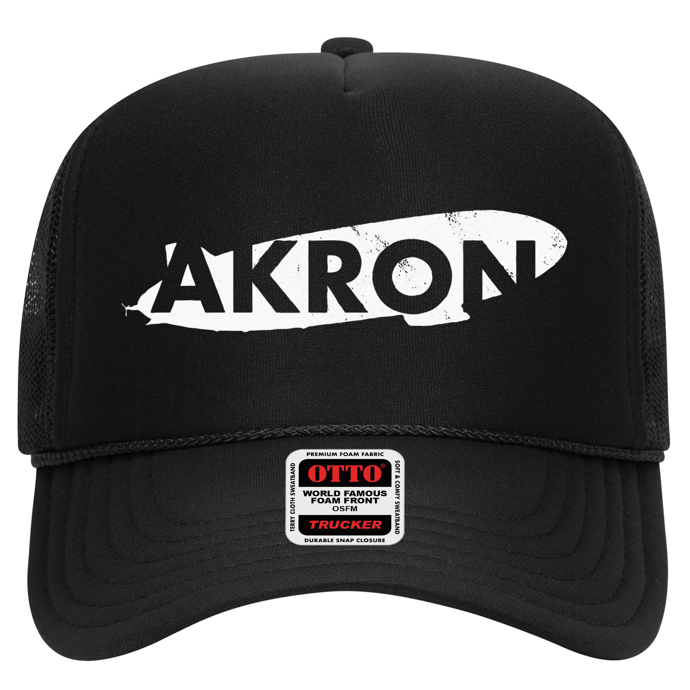 Akron Ohio Blimp Over Summit County Vintage Distressed Style Hat