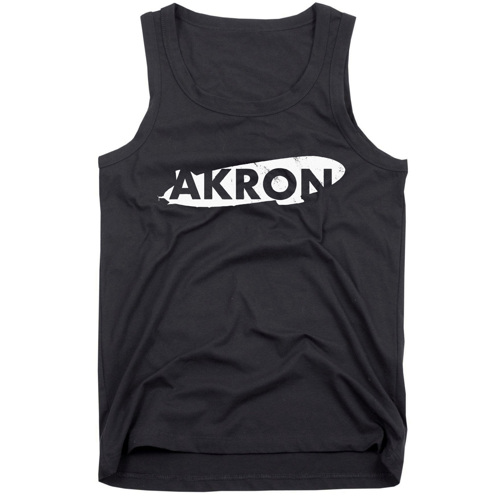 Akron Ohio Blimp Over Summit County Vintage Distressed Style Tank Top