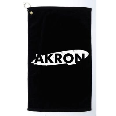 Akron Ohio Blimp Over Summit County Vintage Distressed Style Golf Towel
