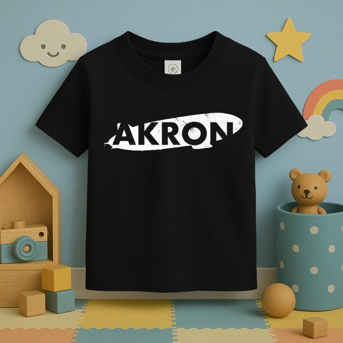 Akron Ohio Blimp Over Summit County Vintage Distressed Style Toddler T-Shirt