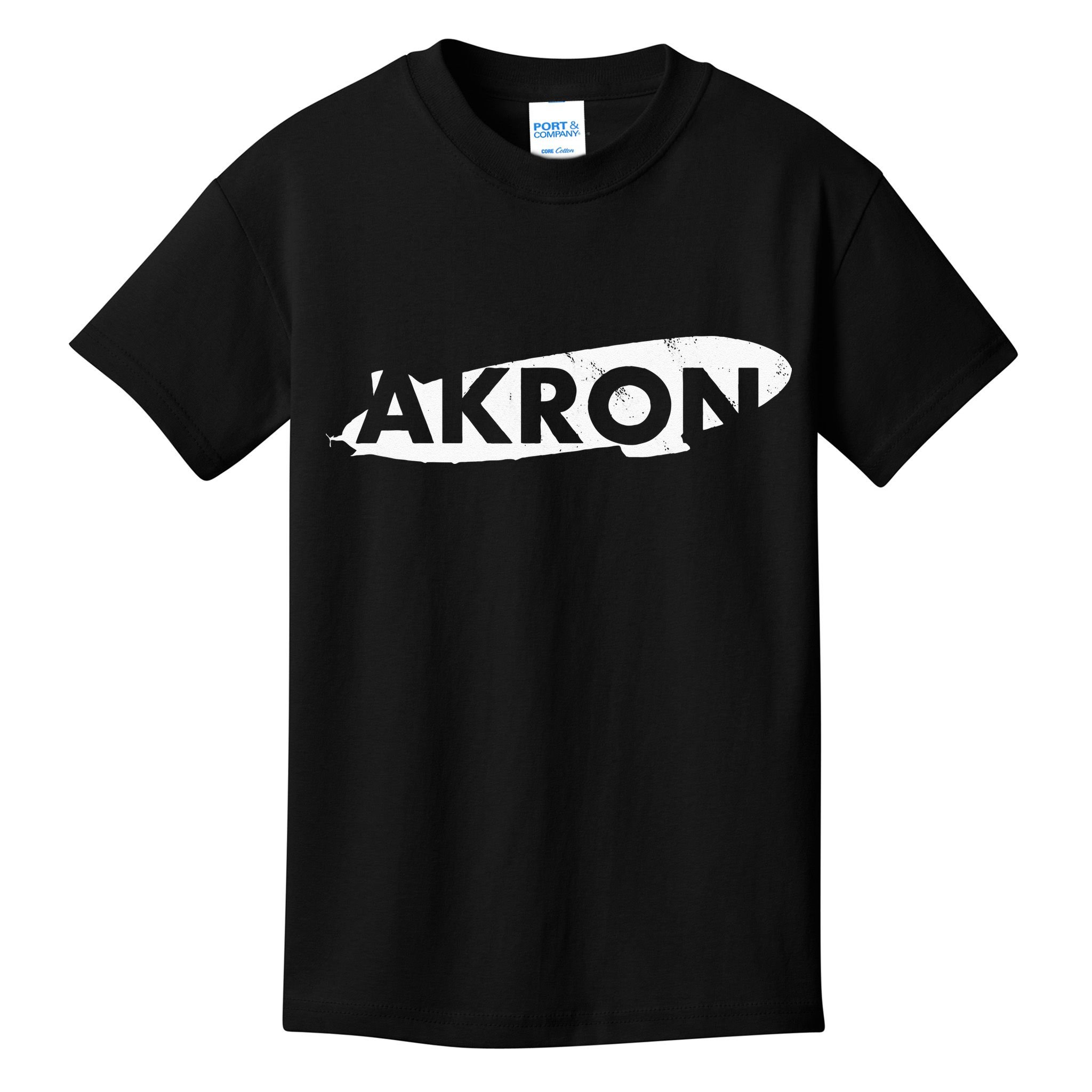 Akron Ohio Blimp Over Summit County Vintage Distressed Style Kids T-Shirt