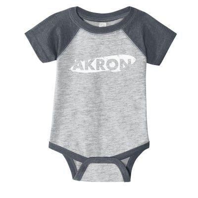 Akron Ohio Blimp Over Summit County Vintage Distressed Style Infant Baby Jersey Bodysuit