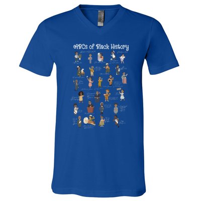 Abcs Of Black History Month Pride African American Teacher Funny Gift V-Neck T-Shirt