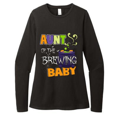 Aunt Of Brewing Baby Halloween Theme Baby Shower Witch Womens CVC Long Sleeve Shirt