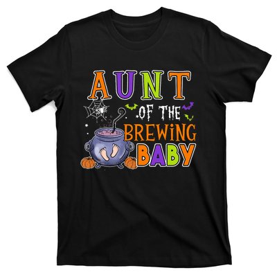 Aunt Of Brewing Baby Halloween Theme Baby Shower Spooky T-Shirt